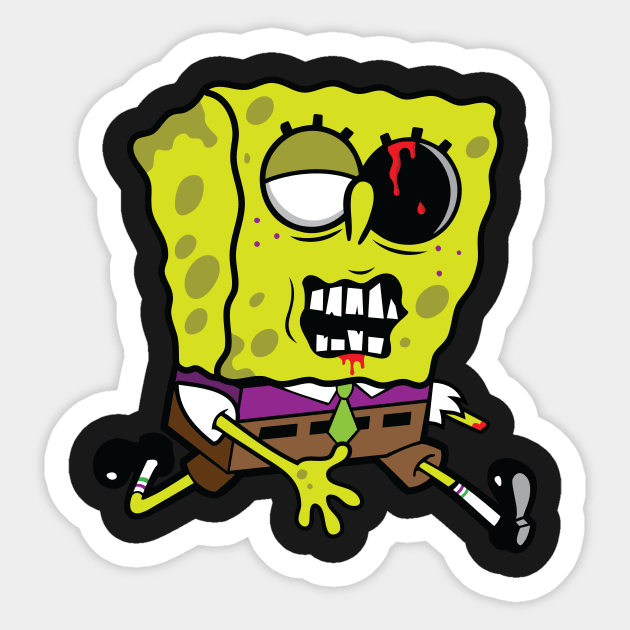 Sponge Bob Zombie Sticker by TerrorTalkShop